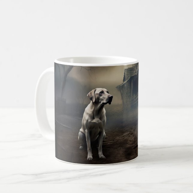 Labrador Halloween Scary Coffee Mug (Front Left)