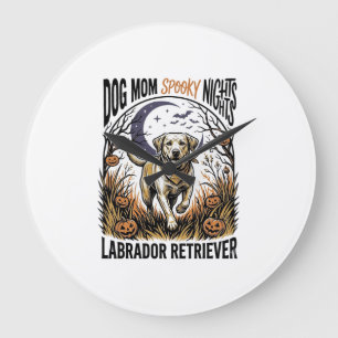 Labrador Halloween Shirt Vintage Dog Mum Graphic_1 Large Clock