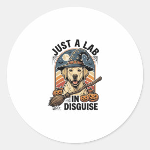 Labrador Halloween Shirt Vintage Witch Dog Costume Classic Round Sticker