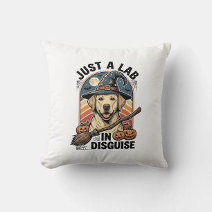 Labrador Halloween Shirt Vintage Witch Dog Costume Cushion