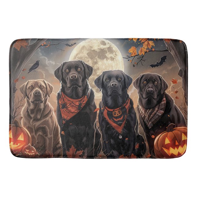 Labrador Halloween Spooky Bath Mat (Front)
