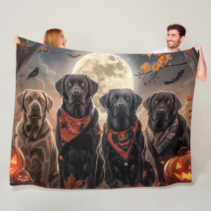 Labrador Halloween Spooky Fleece Blanket