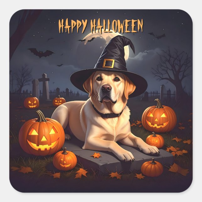 Labrador Halloween Square Sticker (Front)