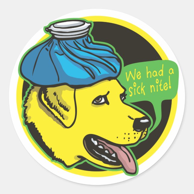 Labrador Hangover Gear Classic Round Sticker (Front)