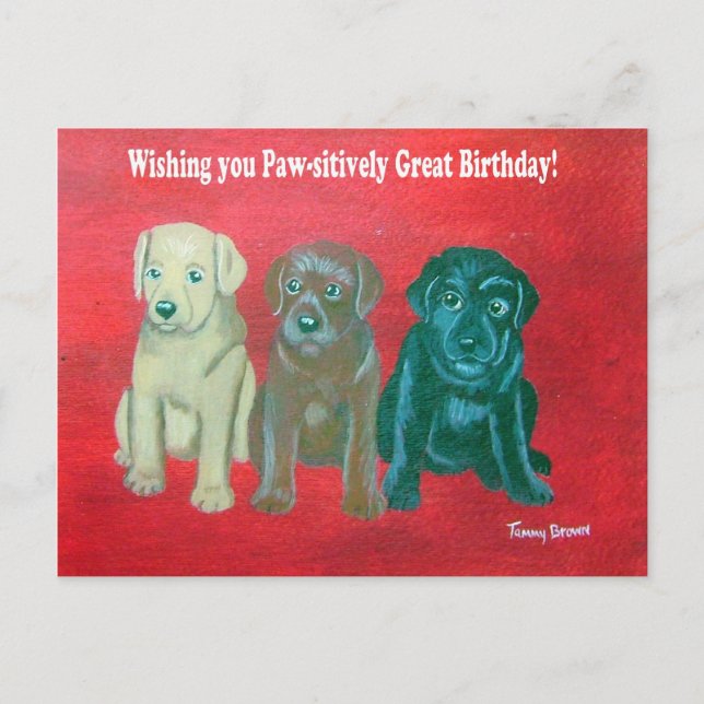 Labrador Happy Birthday Card (Front)