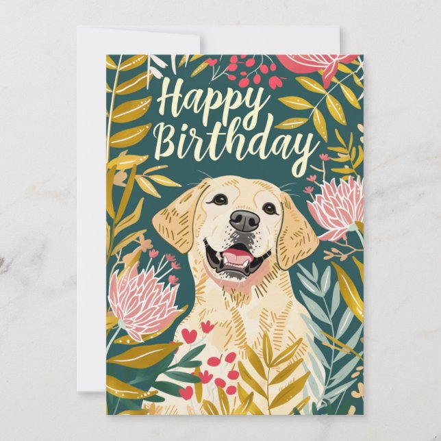 Labrador Happy Birthday  Holiday Card (Front)