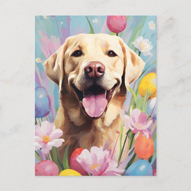 Labrador Happy Easter Postcard (Front)