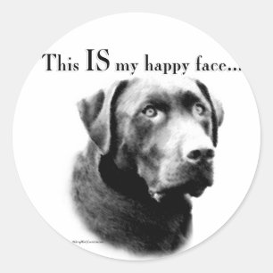 Labrador Happy Face Classic Round Sticker