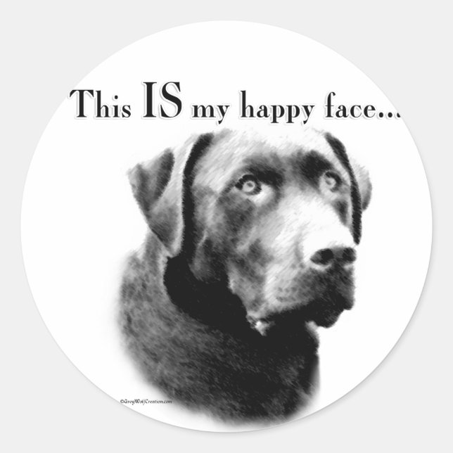 Labrador Happy Face Classic Round Sticker (Front)