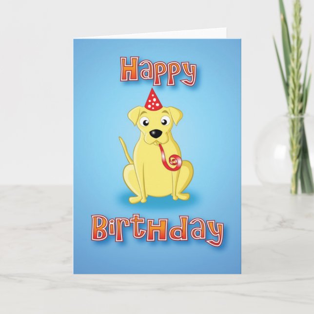 labrador - hat&whistle - happy birthday card (Front)