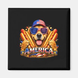 Labrador hotdog america funny patriotic dog 4th of magnet