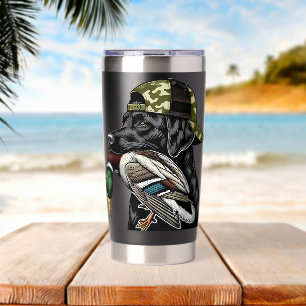 Labrador Hunting Dog With Duck Hello Hunting Seaso Insulated Tumbler