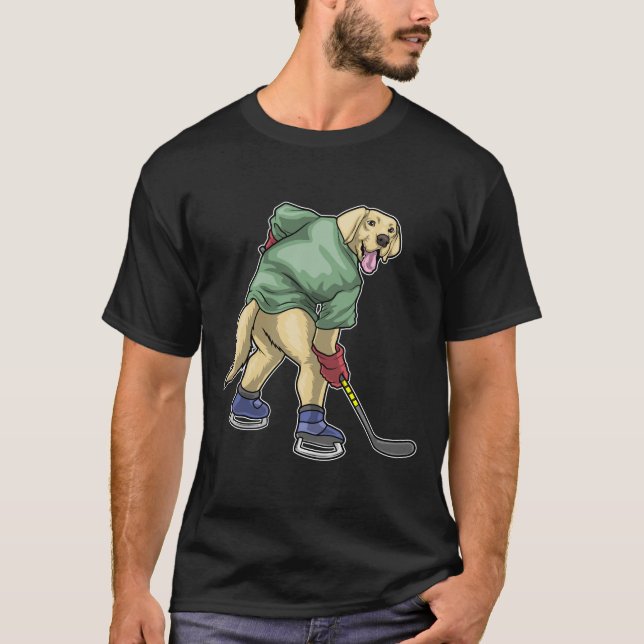 Labrador Ice hockey Ice hockey stick T-Shirt (Front)