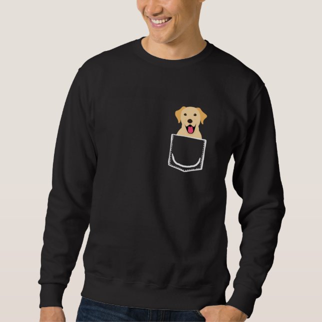 Labrador In Pocket  Peeking Dog Sweatshirt (Front)