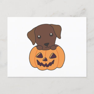 Labrador In Pumpkin Cute Dogs Happy Halloween Postcard