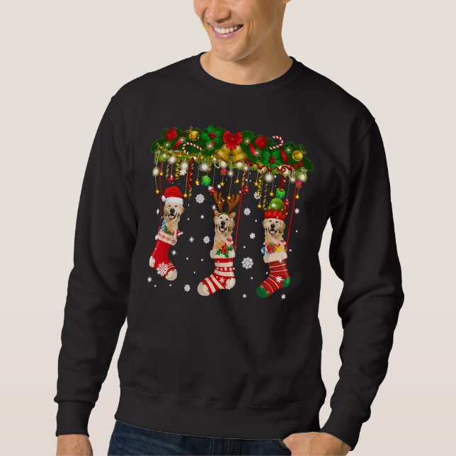 Labrador In Sock Xmas Reindeer Santa Sweatshirt (Front)