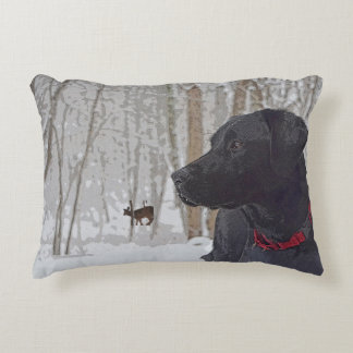 Labrador in Winter Decorative Cushion