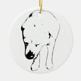 Labrador Keepsake, Gentle Head-Down Ceramic Ornament