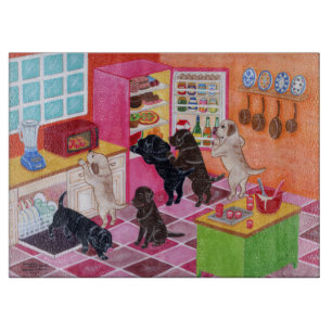 Labrador Kitchen Party Painting Cutting Board