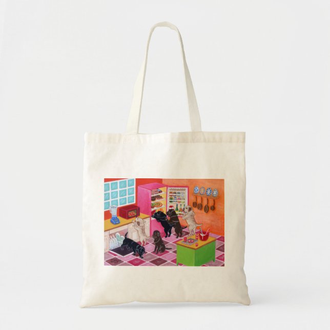 Labrador Kitchen Party Painting Tote Bag (Front)