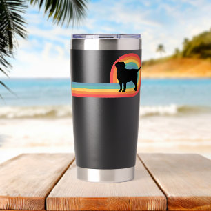 Labrador Lab 70s Retro Rainbow Dog Pet Owner Cute Insulated Tumbler