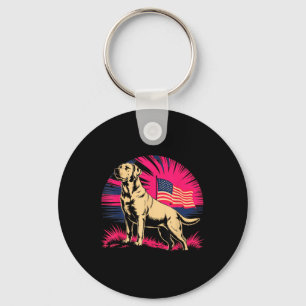 Labrador Lab Dog Lover Patriotic Dog 4th Of July  Key Ring