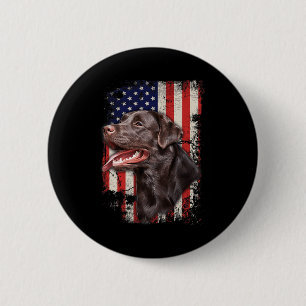 Labrador Labs Patriotic American Flag 4th Of July 6 Cm Round Badge