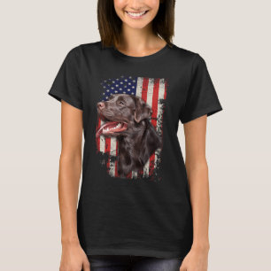 Labrador Labs Patriotic American Flag 4th Of July  T-Shirt