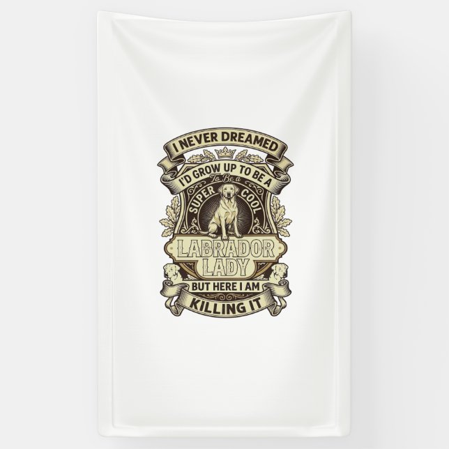 Labrador Lady Dog Crown Shield_1 Banner (Vertical)