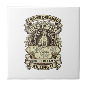 Labrador Lady Dog Crown Shield_1 Ceramic Tile