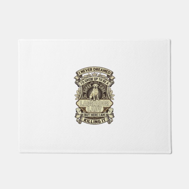 Labrador Lady Dog Crown Shield_1 Doormat (Front)