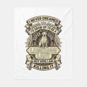 Labrador Lady Dog Crown Shield_1 Fleece Blanket