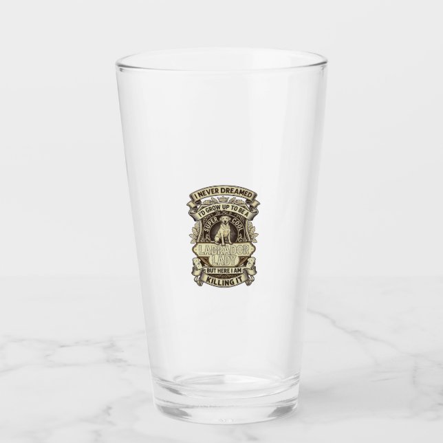 Labrador Lady Dog Crown Shield_1 Glass (Front)
