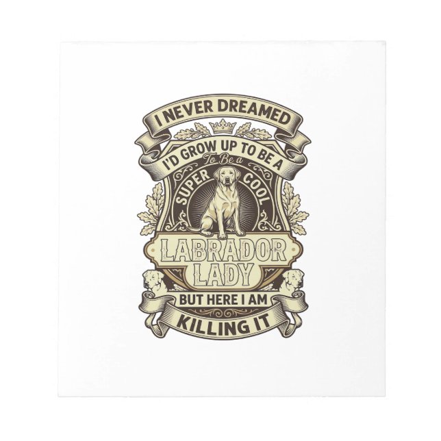 Labrador Lady Dog Crown Shield_1 Notepad (Front)