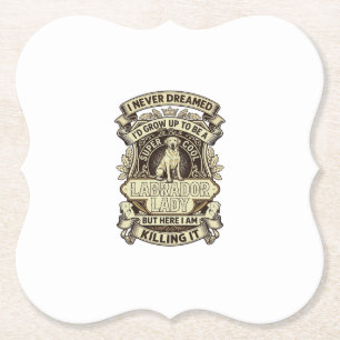 Labrador Lady Dog Crown Shield_1 Paper Coaster