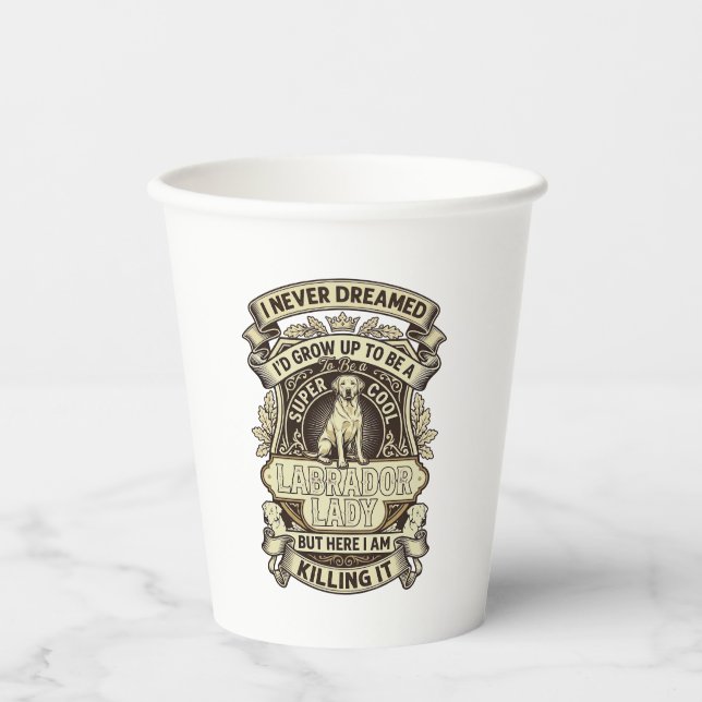 Labrador Lady Dog Crown Shield_1 Paper Cups (Front)