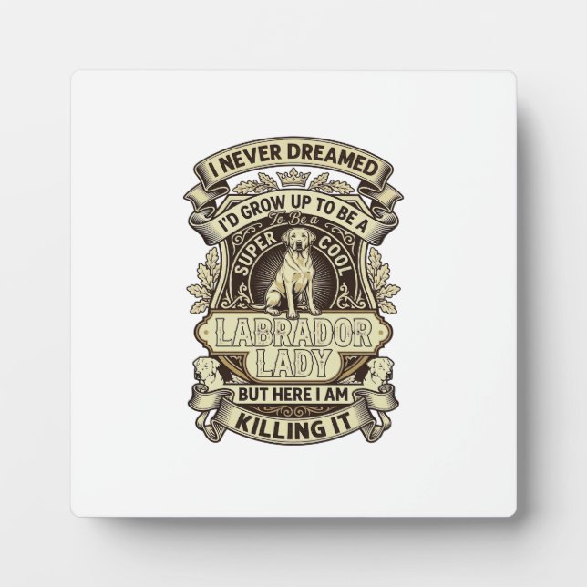 Labrador Lady Dog Crown Shield_1 Plaque (Front)