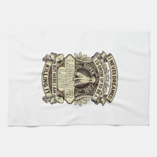 Labrador Lady Dog Crown Shield_1 Tea Towel