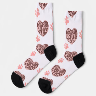 Labrador Love Club Heart and Paw Print Pattern Socks