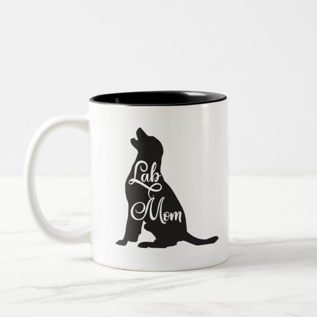 Labrador Mama Funny Dog Mum - Lab dog Two-Tone Coffee Mug (Left)