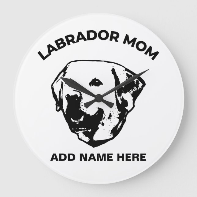 Labrador Mom Large Clock (Front)