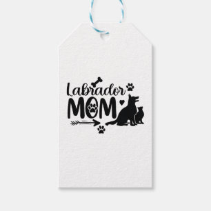 Labrador Mom SVG � Dog Silhouette & Paw Print Desi Gift Tags