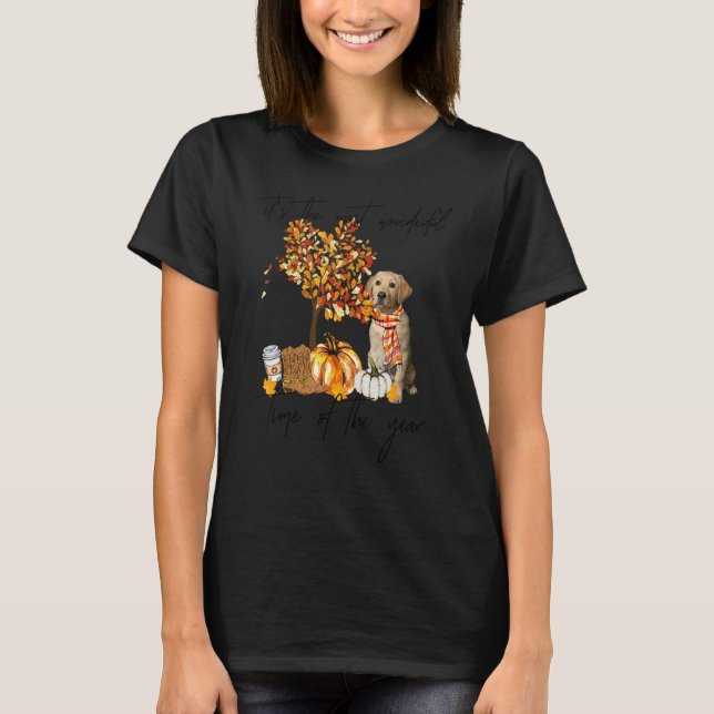 Labrador Most Wonderful Time Of Year Pumpkin Weste T-Shirt (Front)