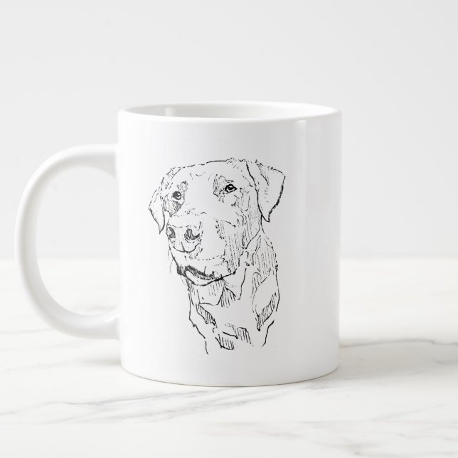 Labrador Mug, Dog Mom Coffee Ceramic Large Coffee Mug (Left)