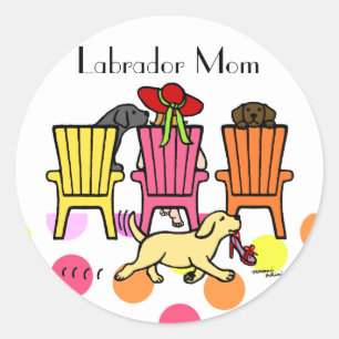 Labrador Mum at Poolside Classic Round Sticker