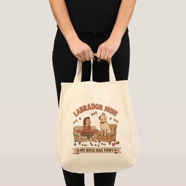 Labrador Mum My Boss Has Paws Tote Bag (Front (Product))