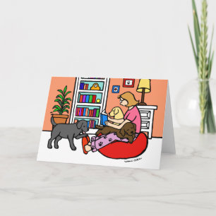 Labrador Mum Reading Card