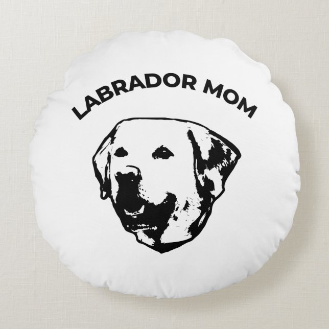 Labrador Mum  Round Cushion (Front)
