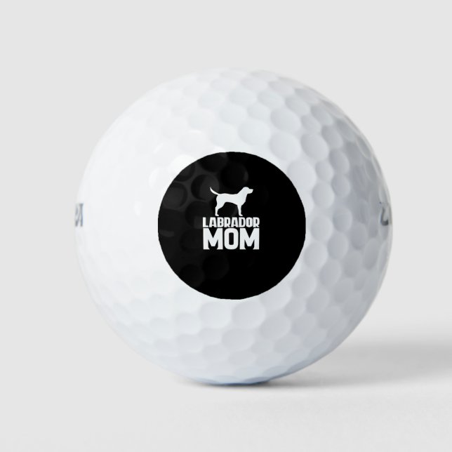 Labrador Mum White Text Golf Balls (Front)