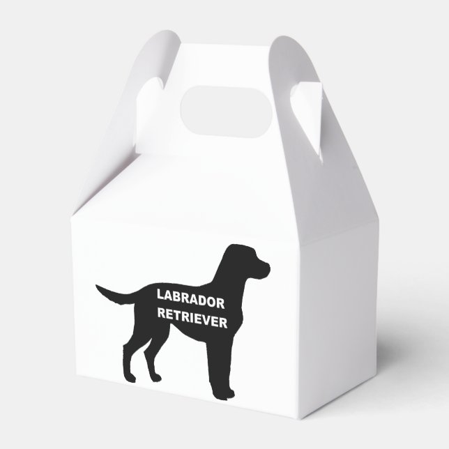 labrador name silhouette favour box (Back Side)